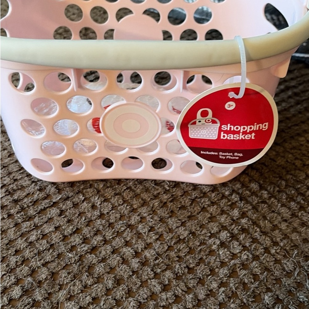 Target mini Pink Shopping Basket perfect for Valentine’s Day!